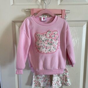 Hello Kitty White Pink Floral sweater & pants